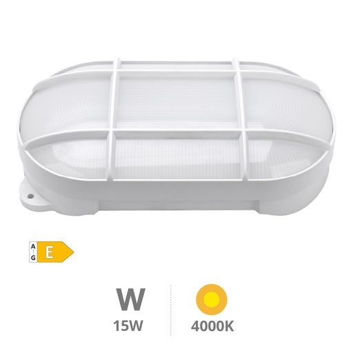 Aplique LED ovalado Cercis con rejilla 15W 4000K Blanco REF: 200205000