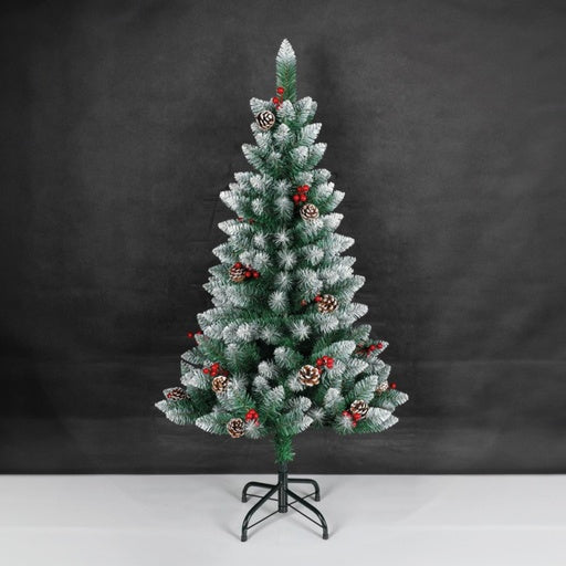 Árbol de navidad artificial efecto nieve con acebo y pilas Haur 1,8M 326 ramas REF: 204620013