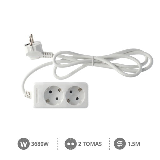 Base múltiple Serie Estándar 2T (3x1.5mm) 1,5M Blanco REF: 100005009