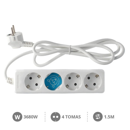 Base múltiple Serie Estándar 4T (3x1.5mm) 1,5M Blanco REF: 000000010