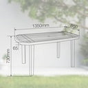 Mesa rectangular polipropileno jardín 1350x860x730mm