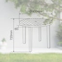 Mesa redonda polipropileno jardín 900x720mm